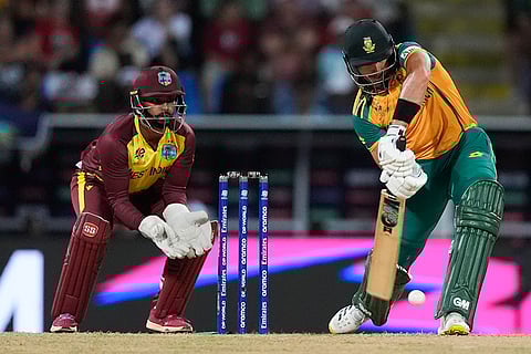 Aiden Markram bats against West Indies